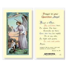 LAMINATED HOLY CARD - GUARDIAN ANGEL - BOY