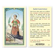 LAMINATED HOLY CARD - ST. LAWRENCE