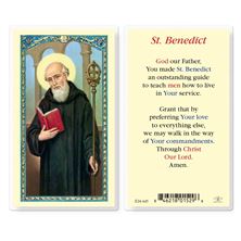 LAMINATED HOLY CARD - ST. BENEDICT