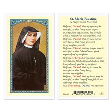 LAMINATED HOLY CARD - ST. MARIA FAUSTINA