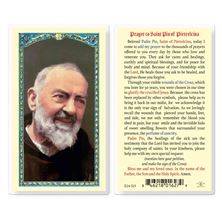 LAMINATED HOLY CARD - ST. PIO OF PIETRELCINA