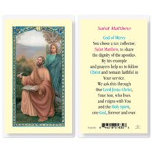 LAMINATED HOLY CARD - ST. MATTHEW