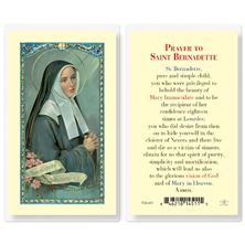 LAMINATED HOLY CARD - ST. BERNADETTE