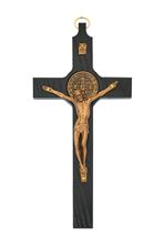 BLACK AND COPPER ST. BENEDICT 8-INCH WALL CRUCIFIX
