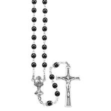 BOY'S BLACK BEAD EUCHARISTIC ROSARY