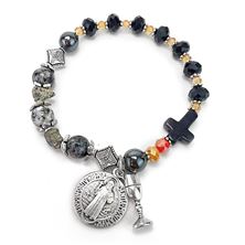 GENUINE GEMSTONE ST. BENEDICT - ROSARY BRACELET