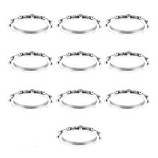 PACK OF 10 SILVER OXIDIZED ROSARY RINGS - Small ¾” diameter