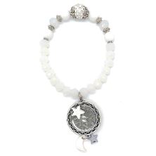 MOTHER OF PEARL and CRYSTAL OUR FATHER PRAYER - BRACELET (AQUINAS)