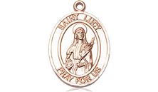 14KT GOLD ST LUCY MEDAL - 3/4" x 1/2"