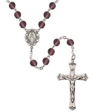 STERLING SILVER BIRTHSTONE ROSARY -  ALEXANDRITE (JUNE)