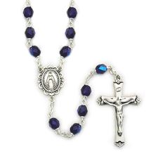 STERLING SILVER BIRTHSTONE ROSARY - SAPPHIRE (SEPTEMBER)