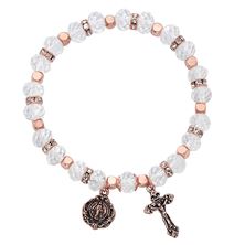COPPER CRYSTAL ROSARY BRACELET