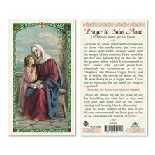 LAMINATED HOLY CARD - ST. ANNE