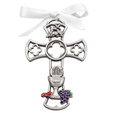 PEWTER EUCHARISTIC CROSS WITH CHALICE