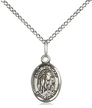 STERLING SILVER ST POLYCARP OF SMYRNA PENDANT WITH CHAIN - 1/2" x 1/4"