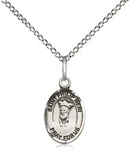 STERLING SILVER ST PHILIP NERI PENDANT WITH CHAIN - 1/2" x 1/4"