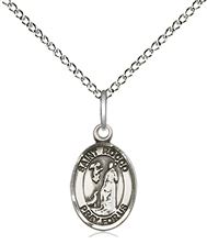 STERLING SILVER ST ROCCO PENDANT WITH CHAIN - 1/2" x 1/4"