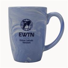 EWTN BLUE and WHITE SWIRL COFFEE MUG - 16 OZ