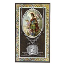 ST. FLORIAN PATRON SAINT PEWTER MEDAL WITH PAMPHLET
