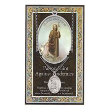ST. ROCH HAND ENGRAVED PEWTER MEDAL ON 24” CHAIN – WITH PAMPHLET
