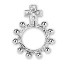 SILVER PLATED POCKET ROSARY RING