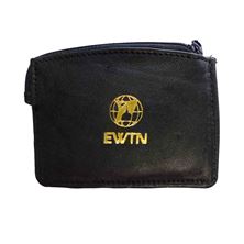 EWTN/CELTIC CROSS - SHEEPSKIN ROSARY POUCH - BLACK