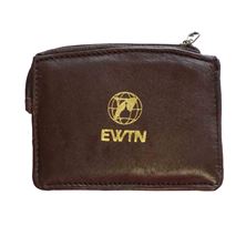 EWTN/CELTIC CROSS - SHEEPSKIN ROSARY POUCH - BROWN