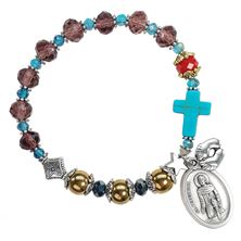 GENUINE GEMSTONE ST. PEREGRINE - ROSARY BRACELET