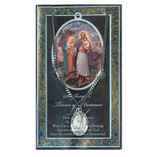 ST. JOSEPH TERROR OF DEMONS HAND ENGRAVED PEWTER MEDAL ON 24” CHAIN – WITH PAMPHLET