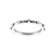 SILVER OXIDIZED ROSARY RING - Small 3/4" Diameter