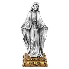 OUR LADY OF GRACE FINE PEWTER STATUE