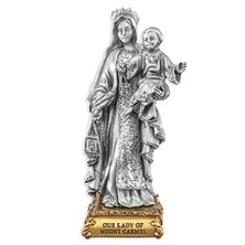 OUR LADY OF MT. CARMEL FINE PEWTER STATUE
