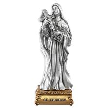 ST. THERESE OF LISIEUX FINE PEWTER STATUE