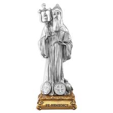 ST. BENEDICT FINE PEWTER STATUE