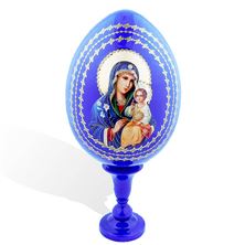 VIRGIN OF THE ETERNAL BLOOM  WOOD EGG ICON