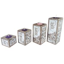 ADVENT PILLAR SET (LOVE, PEACE, HOPE and JOY) - WITH CANDLES