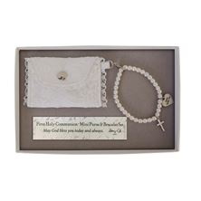 MINI PURSE and PEARL BRACELET - FIRST COMMUNION GIFT SET