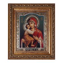 VIRGIN OF VLADIMIR ICON WITH CRYSTALS