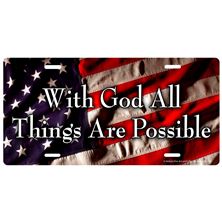 WITH GOD ALL THINGS ARE POSSIBLE - LICENSE PLATE