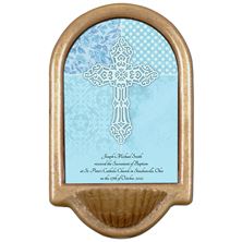 PERSONALIZED HOLY WATER FONT - BLUE CROSS