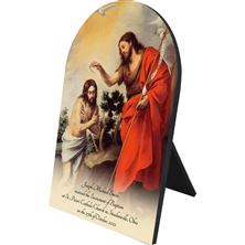 PERSONALIZED ARCHED PLAQUE - BAPTISM IN THE JORDAN