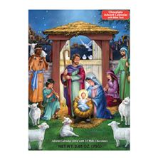 HOLY MANGER ADVENT CALENDAR WITH CHOCOLATES (10" x 13¾")