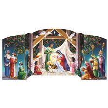 MANGER SCENE - FREE STANDING ADVENT CALENDAR (18" x 8 3/4")