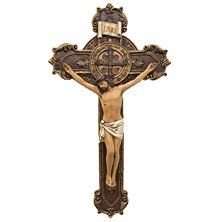 ST. BENEDICT WALL CRUCIFIX (PAINTED)