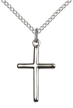 STERLING SILVER CROSS PENDANT WITH CHAIN - 3/4" x 3/8"