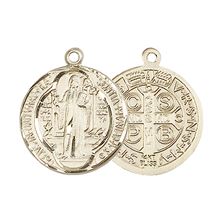 14KT GOLD ST BENEDICT MEDAL - 5/8" x 5/8"