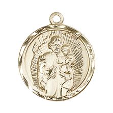14KT GOLD ST JOSEPH MEDAL - 1" x 7/8"