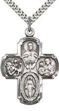 STERLING SILVER 5-WAY PENDANT WITH CHAIN - 1 3/8" x 1"