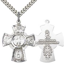 STERLING SILVER 5-WAY PENDANT WITH CHAIN - 1 1/8" x 7/8"