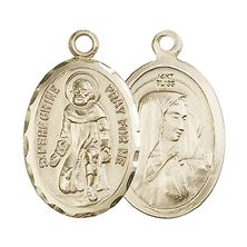 14KT GOLD ST PEREGRINE MEDAL - 1" x 5/8"